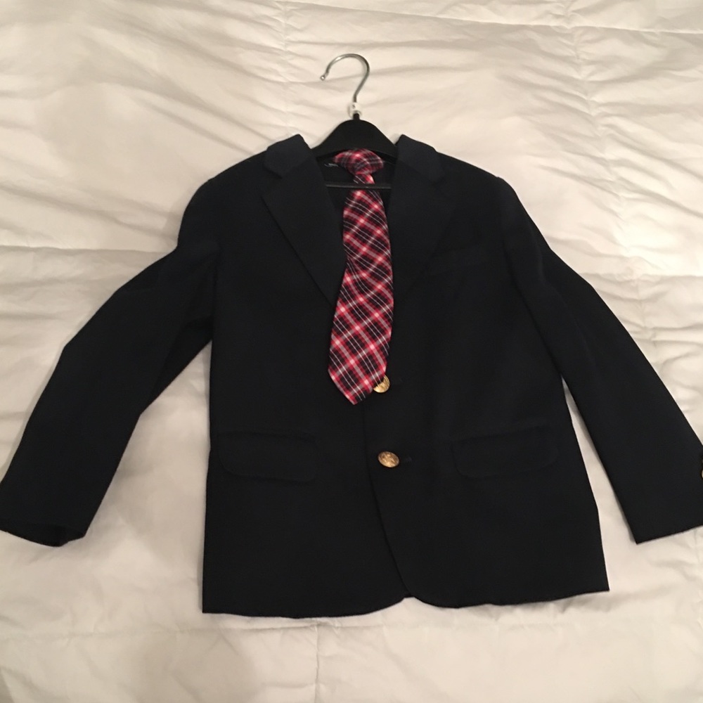 Dark navy blue boy blazer